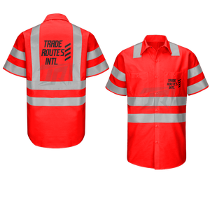 Conjunto de ropa de seguridad reflectante impermeable con cuello redondo para trabajos industriales - Product Image 6