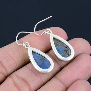 Boho เครื่องประดับต่างหูสไตล์คลาสสิกสำหรับผู้หญิงเครื่องประดับเงิน925เงินสเตอร์ลิงเครื่องประดับอัญมณีลาบราดอไรต์แฮนด์เมดต่างหูของขวัญ - Product Image 5