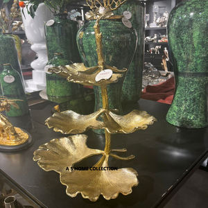 แท่นวางเค้กสุดหรูสำหรับบ้านโรงแรมและร้านอาหารสำหรับภาชนะใส่อาหารในงานแต่งงานแท่นวางเค้กโลหะสีทอง - Product Image 3