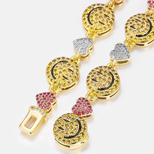 Bracelet tennis en or avec charme et diamants, bijoux de luxe, cadeau en gros - Product Image 5