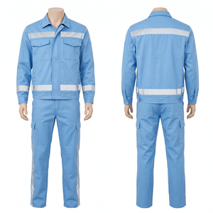 Vêtements de travail pour hommes, uniforme, 245 GSM, sergé en polycoton gris, combinaison de sécurité industrielle, broderie personnalisée, impression, logo tissé - Product Image 6