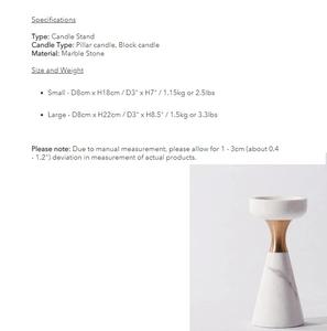 Bougeoir de luxe en marbre blanc de pièces centrales de mariage Design décoratif avec bougeoir attrayant en métal Vente à chaud - Product Image 4