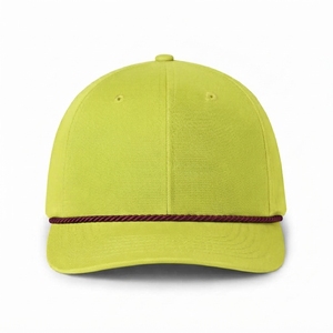 Casquette Snapback 6 Panneaux Vert Citron avec Bordure Contrastante Bordeaux Unisexe Réglable à l'Arrière Chapeau Décontracté pour Adulte Logo Personnalisé Vente en Gros - Product Image 1
