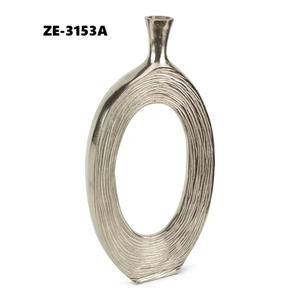 <b>Large</b> Glossy Flower Pot in <b>Mirror</b> Finish for Grand Banquets <b>White</b> Metal Vase Floral Centerpiece Weddings flower vase - Product Image 2