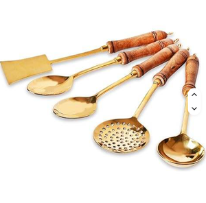 Premium Handcrafted Brass <b>Ladle</b> & Skimmer Set Traditional Kitchen Tools for Serving Frying & Straining Durable & Elegant Design - Product Image 6