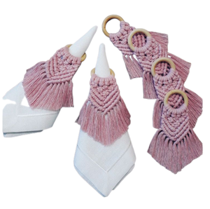 Wholesale <b>Cheap</b> Price Macrame Charm Handmade Woven Ornament Decor Wall Decor Napkin <b>Ring</b> Holder Napkin <b>Rings</b> - Product Image 2