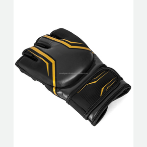 Custom Leather MMA Gloves Wholesale Breathable Boxing Training Sparring Gloves Non-Slip Half Finger Adjustable Wrist Strap OEM - Product Image 3