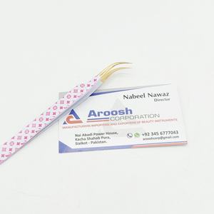 Pinzas de volumen de curva en J con punta dorada recubierta de papel personalizadas, pinzas profesionales para extensión de pestañas, logotipo personalizado de acero inoxidable alto - Product Image 4