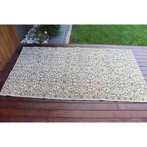 พรมวินเทจลายแอคเซนต์ ขนาด 3.4x6.4 ฟุต พรมตุรกี พรมขนสัตว์สีขาวน้ำตาลลายนามธรรม - Product Image 3