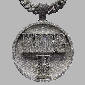 Moissanite Diamond Hip Hop Colgante de lujo Hip Hop Diamante Colgante 925 Plata esterlina Hip Hop Colgante para hombres - Product Image 3