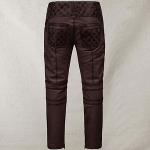 OEM de alta calidad ligero de cuero genuino pantalones de los hombres de tamaño personalizado ropa informal pantalones de cuero de los hombres en diferentes tamaños - Product Image 3