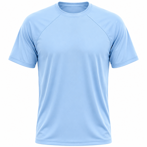 Camiseta de Fútbol Unisex Azul Claro de Cuello Redondo y Manga Corta, Absorbente de Humedad, Corte Regular, para Todas las Temporadas, Ropa Deportiva de Poliéster Estampada - Product Image 1