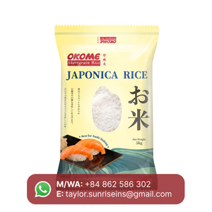 Arroz Japonés de Grano Corto para Sushi, Seco y Duro, de 1 kg a 50 kg, en Bolsas de PP/PE PA BOPP de Vietnam - Product Image 2
