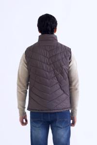 Gilet matelassé gris foncé pour homme, veste isolante imperméable, grande taille, fermeture éclair, vêtement extérieur en softshell - Product Image 2