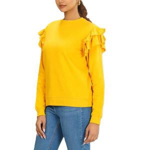 Sweat-shirt d'hiver pour femme de haute qualité 100% coton, design personnalisé décontracté, col rond doublé, tissu polaire court - Product Image 6