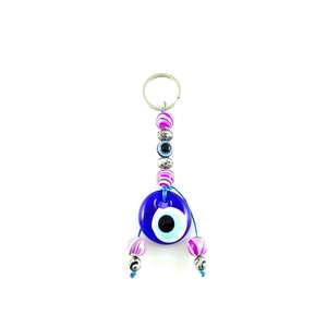 Llavero con Mosquetón DAFNI BIG PAZAR con Cuentas de Ojo Turco - Diseño 3D de Aleación Metálica de Moda con Puntas Esmaltadas Únicas e Impresión en Relieve - Product Image 1
