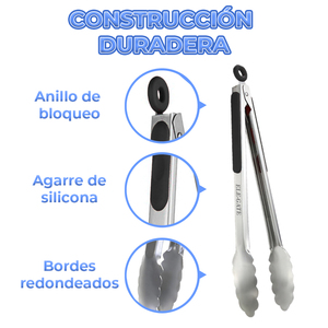 Pinze da Cucina in Acciaio Inossidabile Resistenti al Calore, Pinze Dorate per BBQ, Punte in Metallo Ecologiche Sicure per Cucina Domestica e Conservazione - Product Image 1