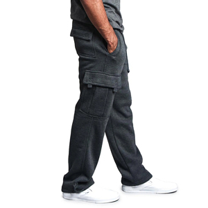 Fabricante de ropa Logotipo personalizado Pantalones de chándal en blanco Jogger Running Baggy Casual Pierna recta Pantalones de hombre lavados de algodón ancho - Product Image 2