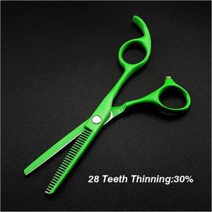 Professional High Quality Hair Cutting Scissors Set Green Coated Thinning Scissor Steel Sharp <b>Hairdressing</b> Shears Leather <b>Case</b> - Product Image 2