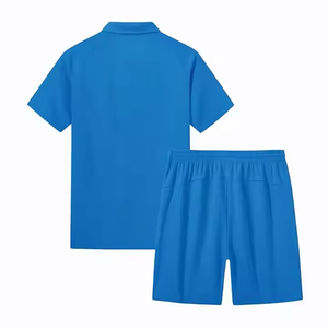 Vente en gros 100% coton Ensemble de shorts d'été pour hommes Costumes formels Polos de golf Chemises pour hommes Deux pièces Ensemble de t-shirts et shorts 1/4 Demi-fermeture éclair - Product Image 3