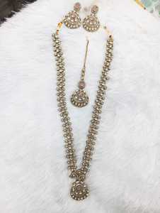 Venta caliente indio nupcial 925 Sterling largo zafiro natural boda soporte exhibición joyería conjunto al por mayor - Product Image 4