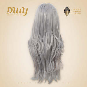 Caroline-DWY 26-Inch MiraScalp Long-Length Silver <b>Grey</b> <b>Wig</b> with Long Curly Style High Temperature Fiber High Quality for Women - Product Image 3