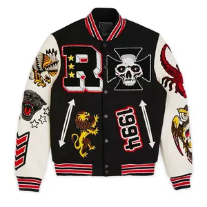 Chaquetas universitarias personalizadas para hombre de fabricante de primer nivel al por mayor, cuello levantado, bordado llamativo, comodidad inigualable para el invierno - Product Image 3