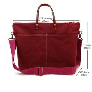 Bolsa de lona encerada Weekender, pañal para portátil, trabajo escolar, encerado, simple, grande, XL, 2017 - Product Image 6