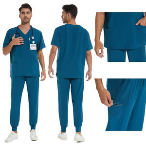 Venta al por mayor de uniformes médicos de punto personalizado XL tamaño Spandex Hospital uniformes abrigos para Médicos Enfermeras pacientes de secado rápido transpirable - Product Image 4