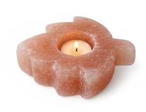Porte-bougie chauffe-plat en sel de l'Himalaya en forme de feuille pour la décoration intérieure, l'ambiance spa et la relaxation, la méditation pour l'amour et le style - Product Image 3