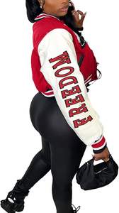 2024 gros Letterman Baseball veste personnalisé dames blouson aviateur mode chaud hiver patchwork varsity jersey veste femmes - Product Image 3