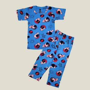 Factory Wholesale Women's Cartoon Animal Print Elastic Waist Summer ODM <b>Pajamas</b> Set Cute Casual Loose Three-piece Set Sleepwear - Product Image 3