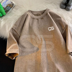 เสื้อยืดผ้าฝ้าย100% สำหรับผู้ชายย้อนยุคซักได้เสื้อยืดผ้าแอซิดแบบมีน้ำหนักเบาใส่สบายสำหรับผู้ชาย - Product Image 6