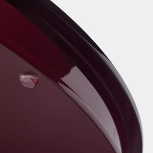 Plateau de service en laque ronde rouge foncé de haute qualité plateau de boisson alimentaire décoratif en usine fournisseur en gros Vietnam - Product Image 3