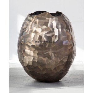 Look royal couleur noire enduit de poudre Texture fantaisie unique Designer Vase à fleurs en métal de haute qualité du fournisseur indien - Product Image 3