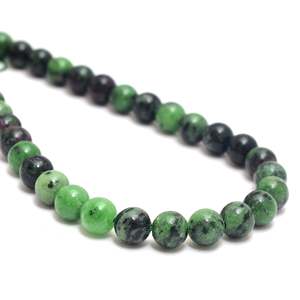 ลูกปัดแร่โซไซต์สีเขียวขนาด 15 นิ้วจาก Kamal Gems หินมีค่าสีเขียวเข้ม - Product Image 3