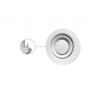 Diffuseur circulaire multi-coniques réglable Tecnosystemi en plastique ABS blanc pour climatiseur, grilles de collier intégrées - Product Image 1