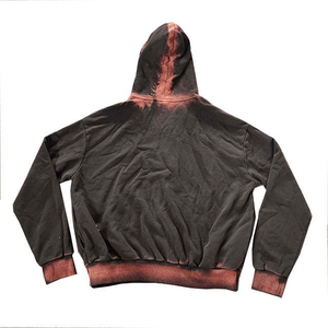 Customized Unisex Sweat Suit Oversized Zipper Hoodie Tracksuits Acid Wash <b>Distressed</b> Sweat Suit And Jogger Set Men - Product Image 3