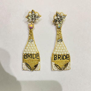 Pendientes de Aro con Cuentas Hechos a Mano, Ligeros, Únicos, Joyería de Moda, Accesorios para Mujer, Oro 24K - Product Image 1