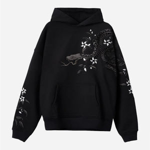 Vêtements de rue décontractés pour hommes sweat à capuche brodé en chenille sweat-shirts personnalisés en chenille pulls à capuche simples en polaire unisexe - Product Image 3