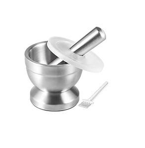 Mortier et pilon en aluminium artisanat métal argent moulin à épices en aluminium mortier et pilon outils de cuisine et gadgets - Product Image 3