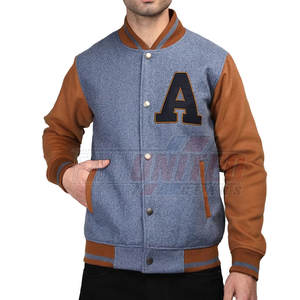 Veste d'hiver universitaire classique pour homme Fermeture à bouton-pression élégante Poignets à col côtelé Col montant Design Logo avant Placement - Product Image 1