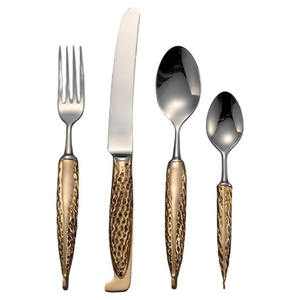 Gran oferta, cubiertos con estilo, cuchillo, tenedor, cuchara, juego de cubiertos de Metal de acero inoxidable para boda chapado en oro para uso en restaurante de Hotel - Product Image 3