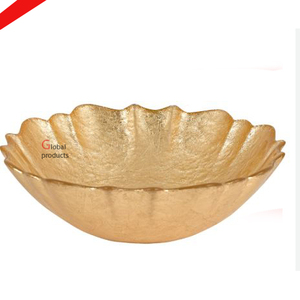 จานเสิร์ฟอาหารดีไซน์ทุบโลหะสีทองสำหรับโรงแรมบ้านและร้านอาหาร - Product Image 3