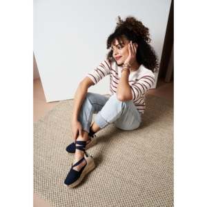 Sandali da donna con zeppa in tela espadrillas - Product Image 3