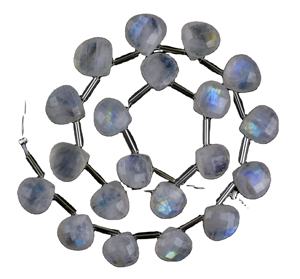 Grado superior 1 hebra genuino azul fuego facetado forma de corazón cuentas de piedras preciosas Arco Iris Natural piedra lunar hacer joyería - Product Image 1