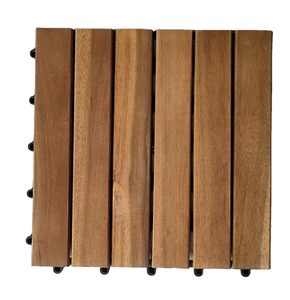 Azulejos de cubierta de madera de Acacia de PVC impermeables antideslizantes contemporáneos de 18mm, enclavamiento de fácil clic económico de alta resistencia para interiores - Product Image 1