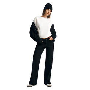 Jeans décontractés à jambes larges pour femmes en gros, respirants, taille mi-haute, coupe régulière, denim de qualité supérieure, fabrication OEM ODM, directement de l'usine - Product Image 2