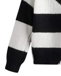 Customized Women <b>Black</b> White Patchwork Turtleneck Sweater Winter Warm Knitted <b>Long</b> <b>Sleeve</b> Casual Oversized Pullover Fashion <b>Top</b> - Product Image 5