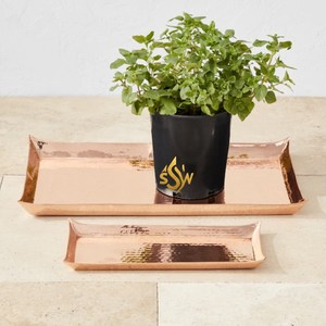 Bandeja de servicio de cobre decorativa para habitación de último diseño, límite hecho a mano texturizado martillado Rectangular personalizado para hogar y hoteles - Product Image 6